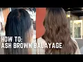 Ash Brown Balayage Tutorial - cool brunette highlights