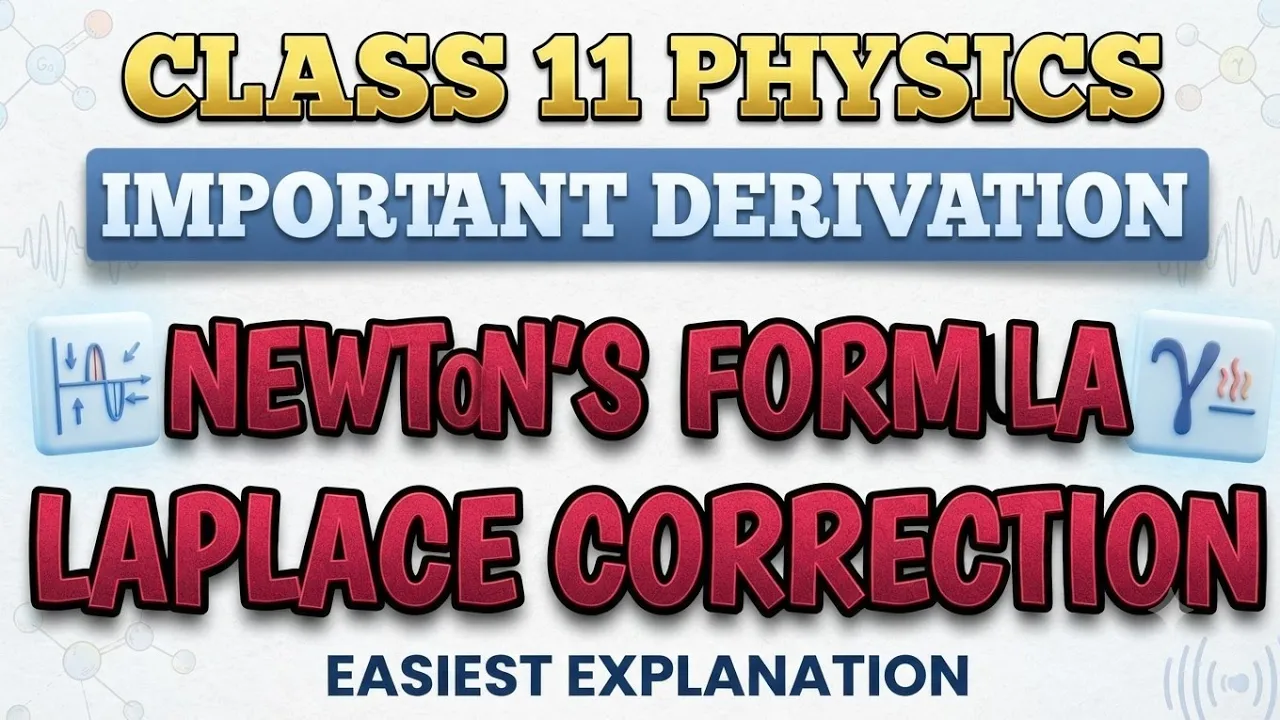 Derivation Newton’s Formula and Laplace Correction Class 11 Physics Wave || Longitudinal Wave #wave
