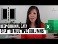 Want to split data into multiple columns in Excel without losing original data Watch this