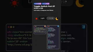 Toggle switch part 07 using html css