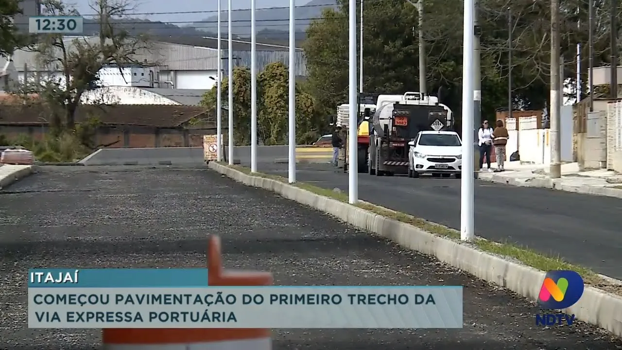 Começou a pavimentação do primeiro trecho da Via Expressa Portuária de Itajaí