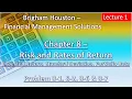 Chapter 8 Lecture 1 Risk and Rates of Return Brigham Houston solutions 8-1 8-2 8-6 8-7