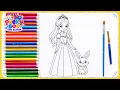 Princess Coloring with Princess Music Learn Colors with Cute Bunny Kids Coloring Fun