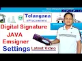 Telangana State eProcurement Portal DSC JAVA Emsigner Setting