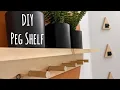 DIY Modern Peg Shelf Simple Wood Shelf with Dowel Hooks