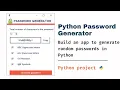 How To Make Your Own Password Generator App Python Tkinter Tutorial
