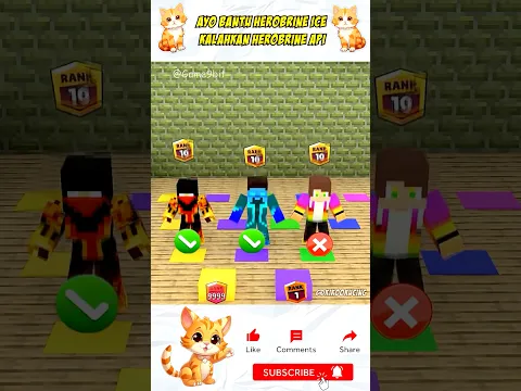 Bantu Herobrine ice kalahkan Herobrine api jahat😱#shorts #minecraftshorts