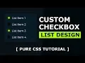 CSS Custom Checkbox List Design Html and CSS