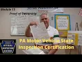 How to show proof of ownership PA Motor Vehicle State Inspection Re-Certification Training