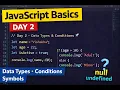 Day 2 JavaScript Basics Data Types Conditions