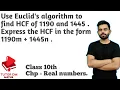Use Euclid s algorithm to find the HCF of 1190 and 1445 Express the HCF in the form 1190m 1445n