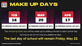 Lake Hamilton Calendar Update 2025-26 School Year