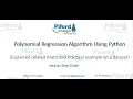 Polynomial Regression Algorithm Polynomial Regression Using Python