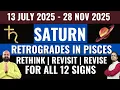 Download Lagu 13 July 2025 - 28 November 2025 Saturn retrogrates in Pisces for all 12 Signs #saturn #astrology