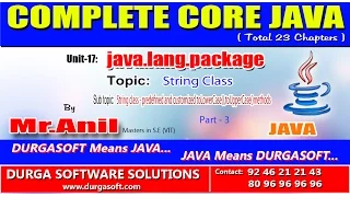 Core Java - java lang package-String class