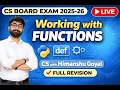 Functions in Python CS Board Exam 2025-26 Class 12th Complete Revision LIVE
