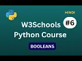 BOOLEANS Python W3Schools Course for Beginners Hindi