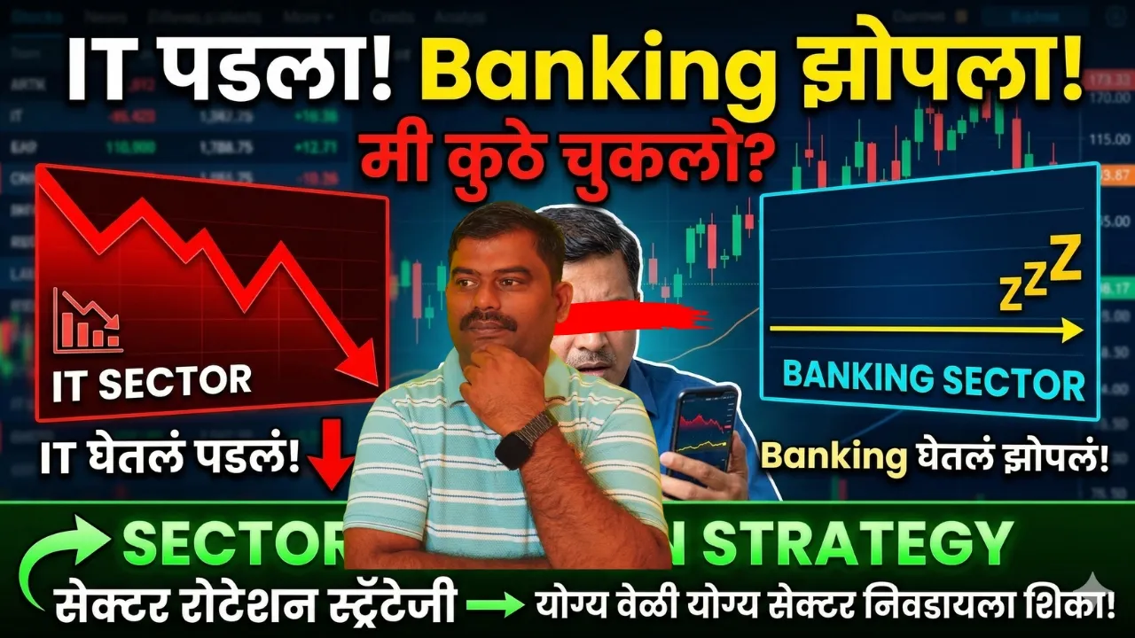 IT घेतलं पडलं, Banking घेतलं झोपलं — चूक कुठे होते? | Sector Rotation Strategy #marathi #bazaarbull