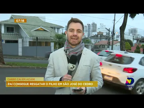 Pai salva filhos em acidente de carro em São José do Cedro, no Oeste de SC