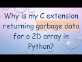 Why is my C extension returning garbage data for a 2D array in Python