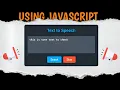 Text to Speech using HTML CSS JavaScript Complete Beginner Tutorial