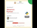 13th workshop of Advanced Python 30 days of Free Certified Applied Data Science Workshop