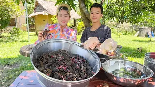Amazing Cooking Skill: Yummy Ocean Crab, Chicken Nest Village Cook Banana Soup, Crab Meat Spicy