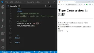 PHP Course - Implicit Type Conversion