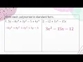 classifying polynomials