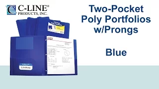 Two-Pocket Heavyweight Poly Portfolio Folder with Prongs Blue - C-Line Products 33965