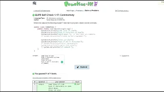 Java Practice-it Introduction to Java Programming Self-Check 1 17 Commentary