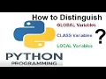 Python for Beginners How To Distinguish Global Variables Class Variable and Local Variables
