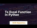 to excel function in python