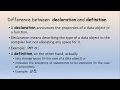 C programming Difference between declaration and definition