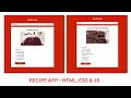 Recipe App with Javascript MealDB API HTML CSS Javascript