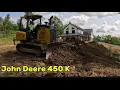 John Deere 450 K dozer grading dirt FAST