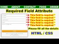 Required Attribute in HTML HTML Tutorial for Beginners Input Required Attribute In HTML Form Hindi