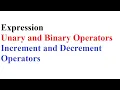 Expression Unary and Binary Operators Increment and Decrement Operators in Urdu Hindi