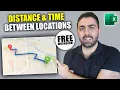 Free Excel Calculator for Time and Distance between locations Using Google Maps API