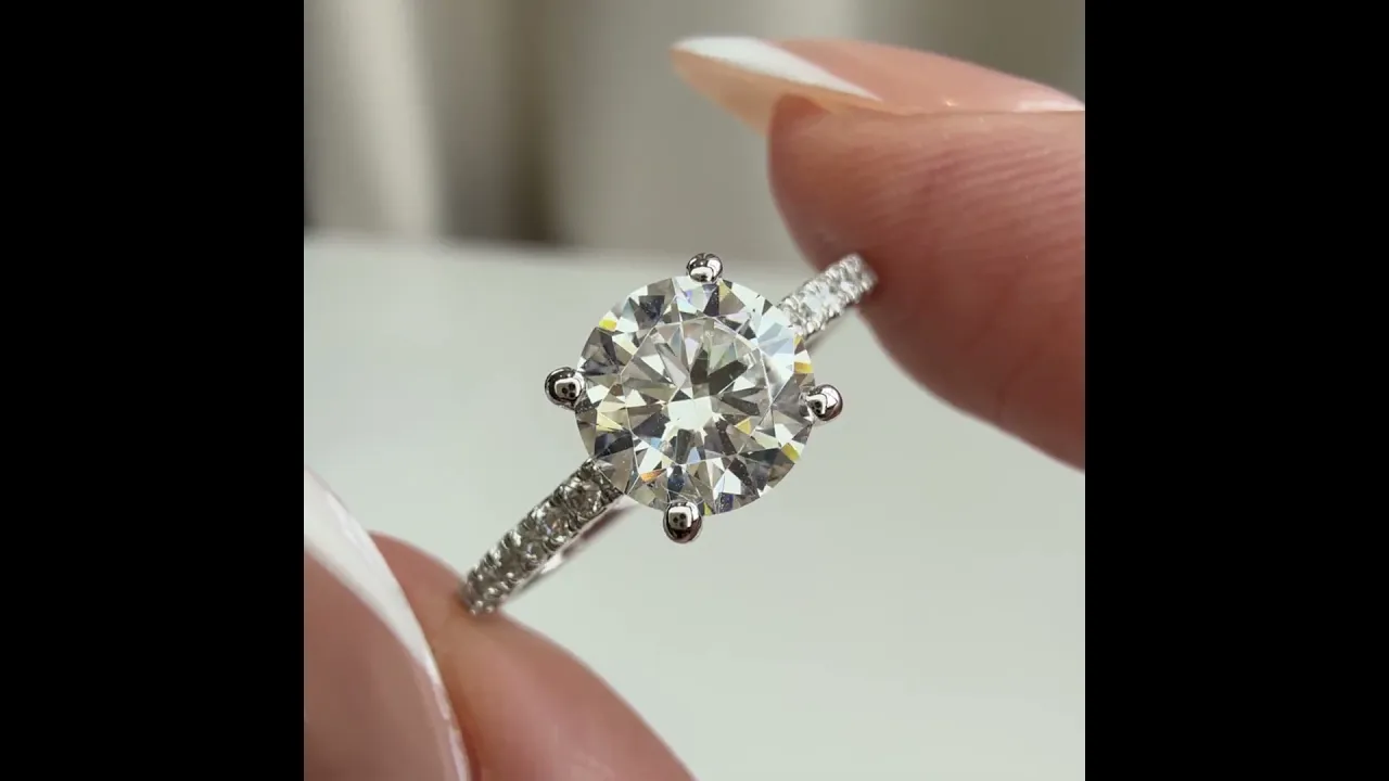 Kaia丨1CT Lab Diamond Pave Hidden Halo Ring-Cathedral Ring