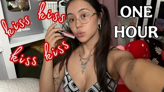 1 HOUR ASMR | Lip Gloss, Mouth Sounds, Kisses & Positive Affirmation 💋💋 Looped 