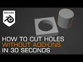 How to cut a Hole in Blender 2 93 WITHOUT ADDONS For Beginners
