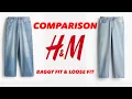 Loose Fit and Baggy Fit Jeans comparison loose fit and baggy fit size difference comparison