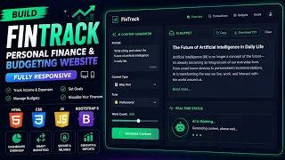 Build a Personal Finance Budgeting Website FinTrack HTML CSS JS Responsive Web Design