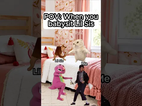 CAT MEMES 🐱 WHEN YOU BABYSIT LIL SIS #relatable #cat #funny #family #shorts
