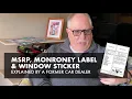 MSRP Monroney Sticker Window Sticker Explained by a Former Car Dealer