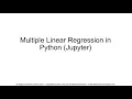 Multiple Linear Regression in Python Jupyter