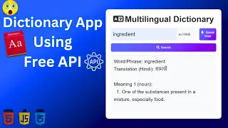 Build a Dynamic Dictionary App Using HTML CSS and JavaScript JavaScript API Tutorial