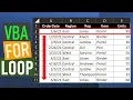 VBA For Loop Table
