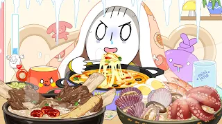 아픈 날, 죽 먹방2탄! (보양식/왕갈비죽,해신죽,피자죽) / Sick Day Mukbang 2 - King Rib, Seafood & Pizza Porridge! ASMR